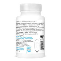 Close view of 21st Century calcium bottle label showing vegan and gluten-free formula