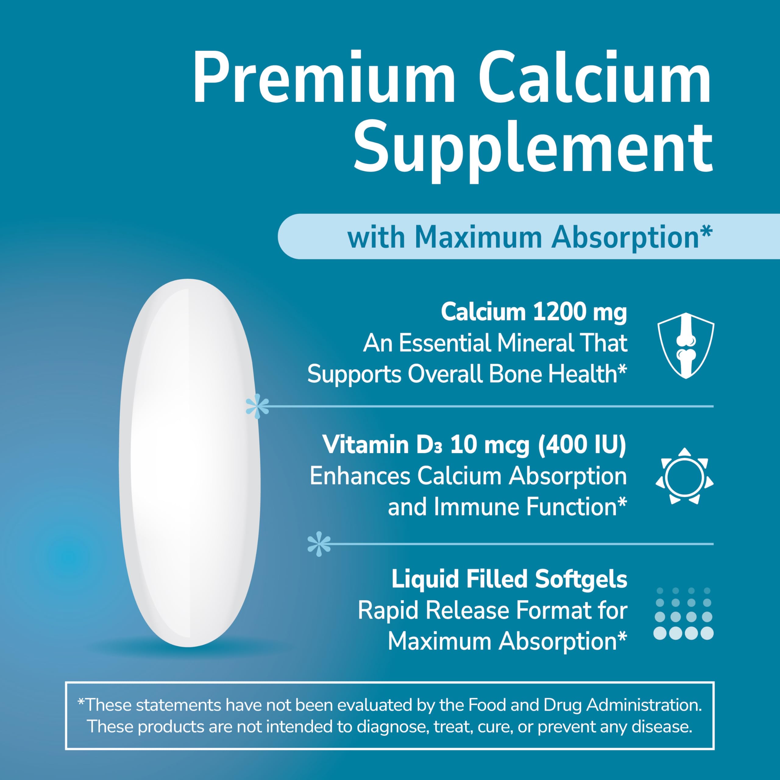 21st Century Calcium Plus D3 bottle label clearly shows supplement details