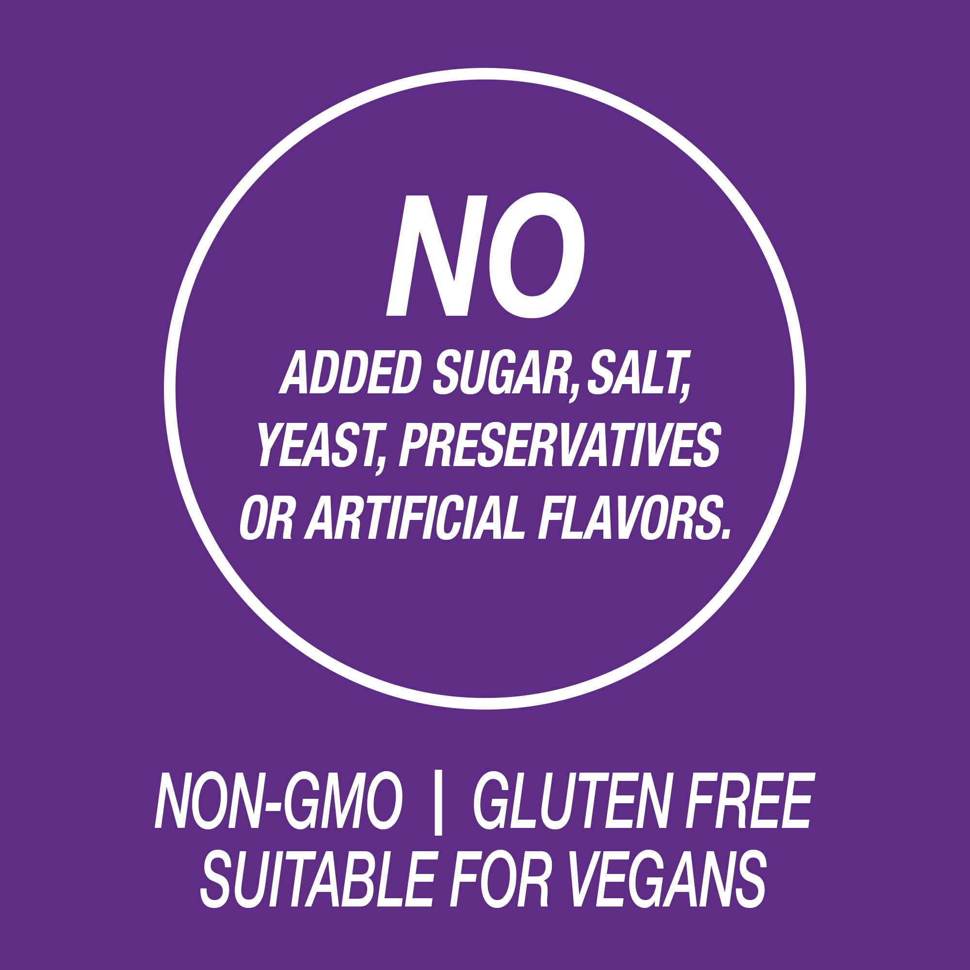Nutrition label emphasizes gluten-free and non-GMO attributes of the product.