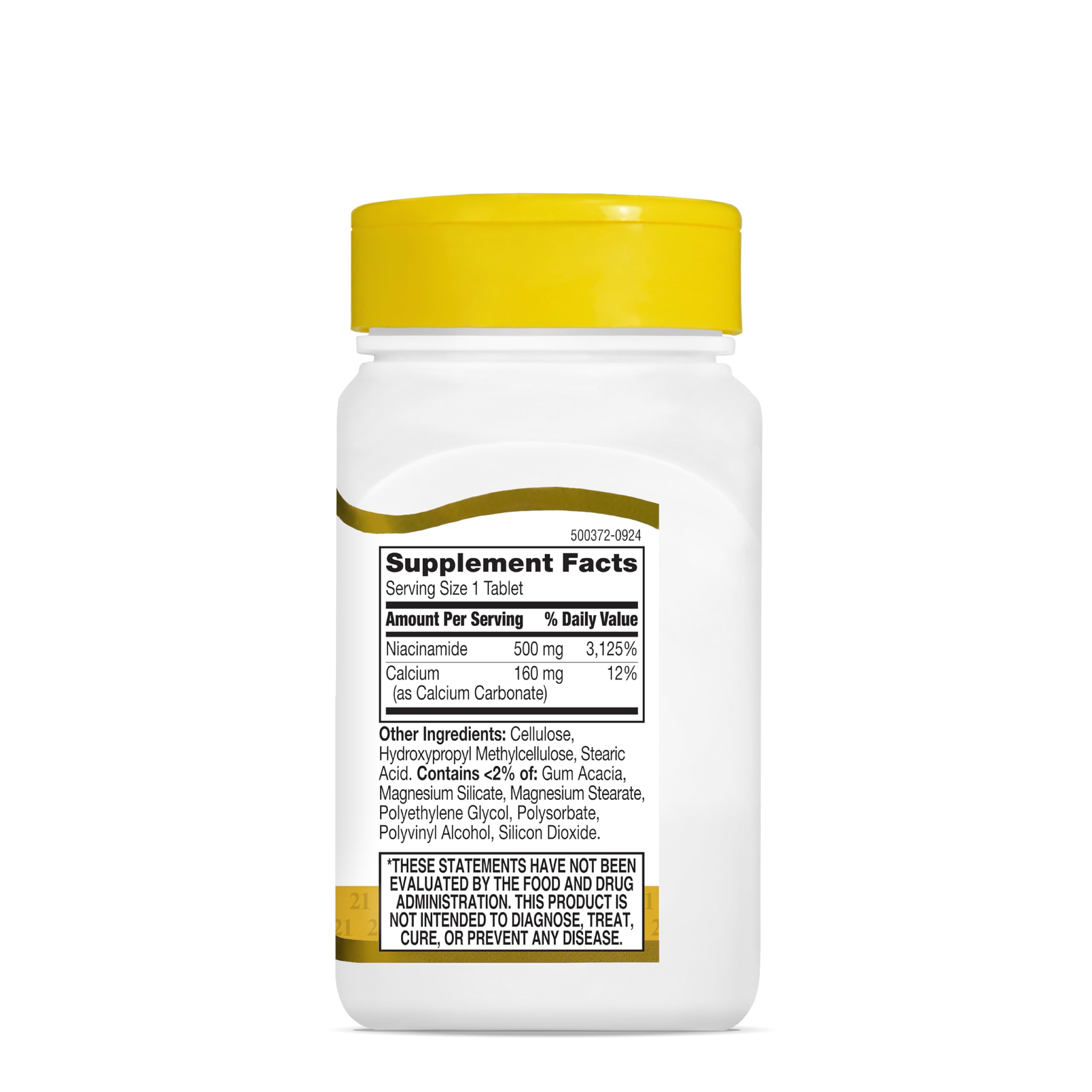 Bottle cap with clear dosage reminder aids consistent daily intake.
