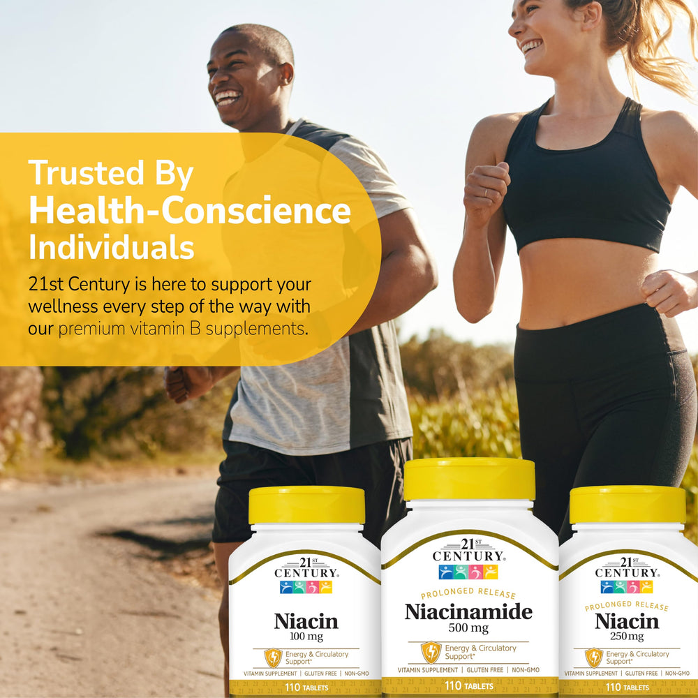 Ingredient list highlights non-GMO, vegan-friendly Niacinamide formula by 21st Century.