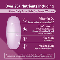 21st Century Sentry Senior Women 50+ tablets close-up reveals small, easy-to-swallow pills.