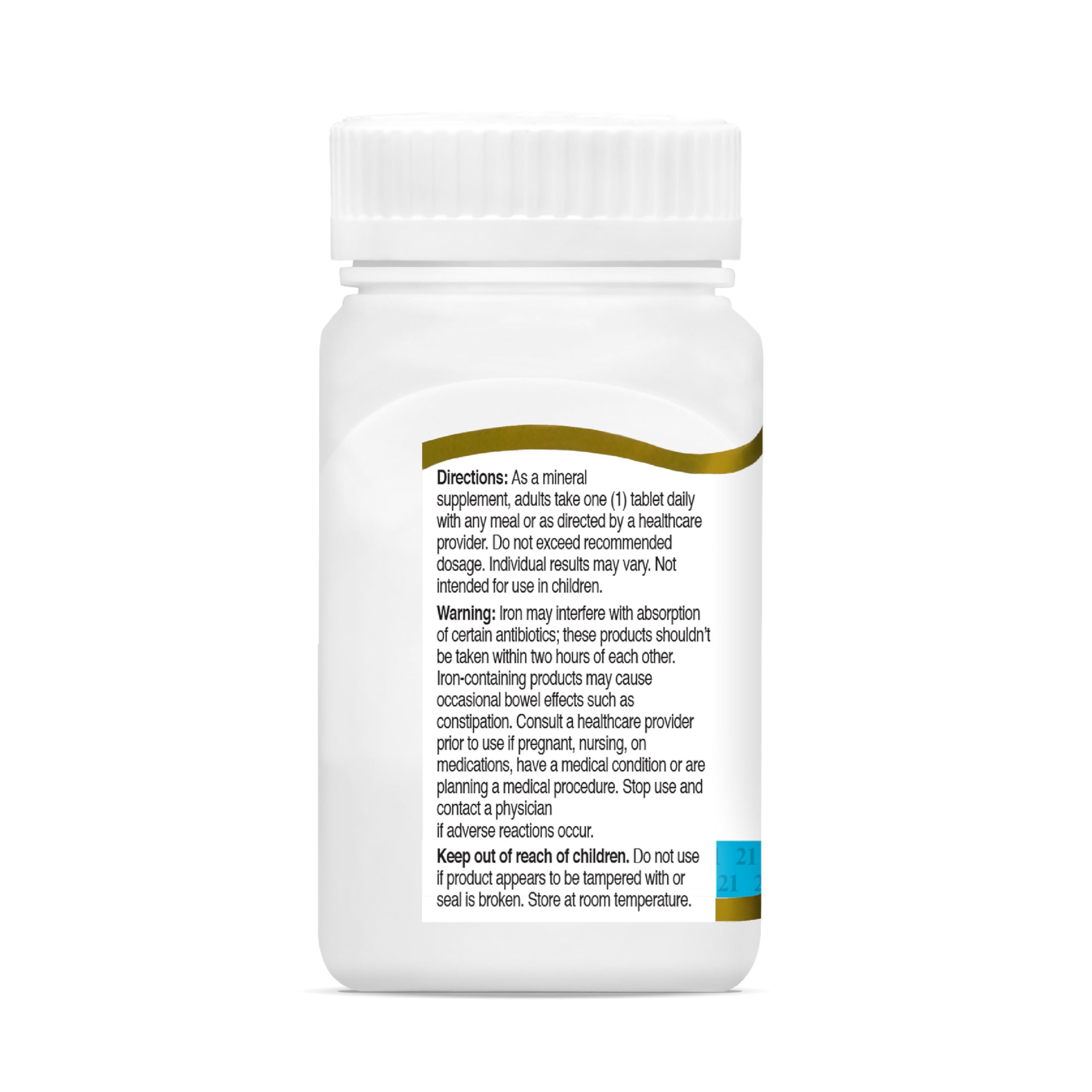 21st Century slow release iron tablets on kitchen counter with vitamins nearby.