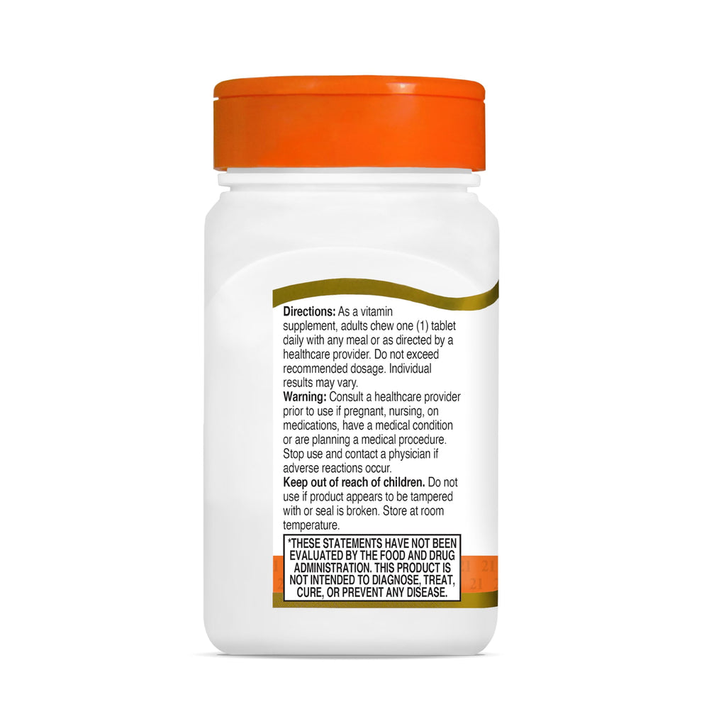 Open 21st Century Vitamin C bottle visual emphasizing accessibility and daily use