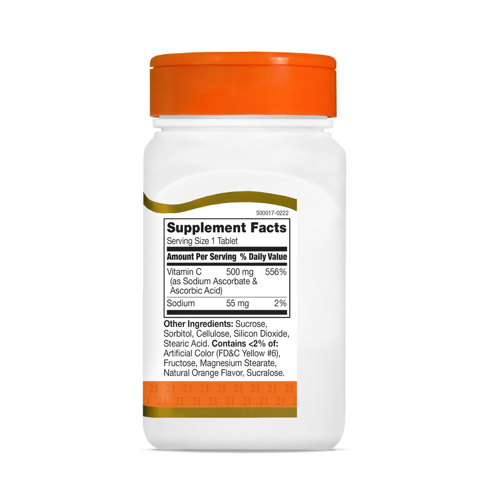 Orange flavor texture of 21st Century Vitamin C chewables
