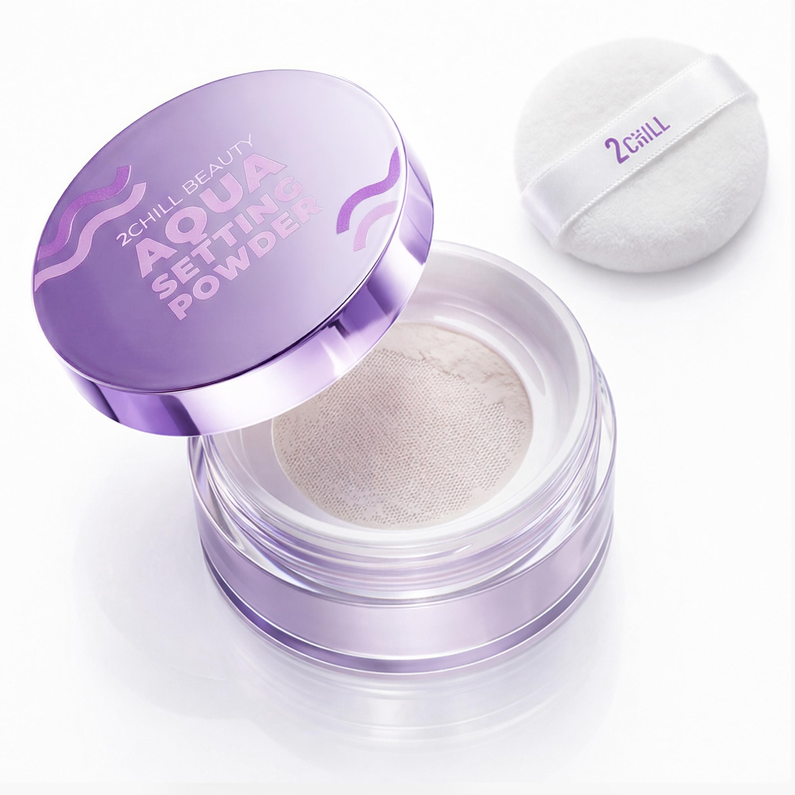 2CHILL Aqua Setting Powder bottle view with translucent finish and oil control