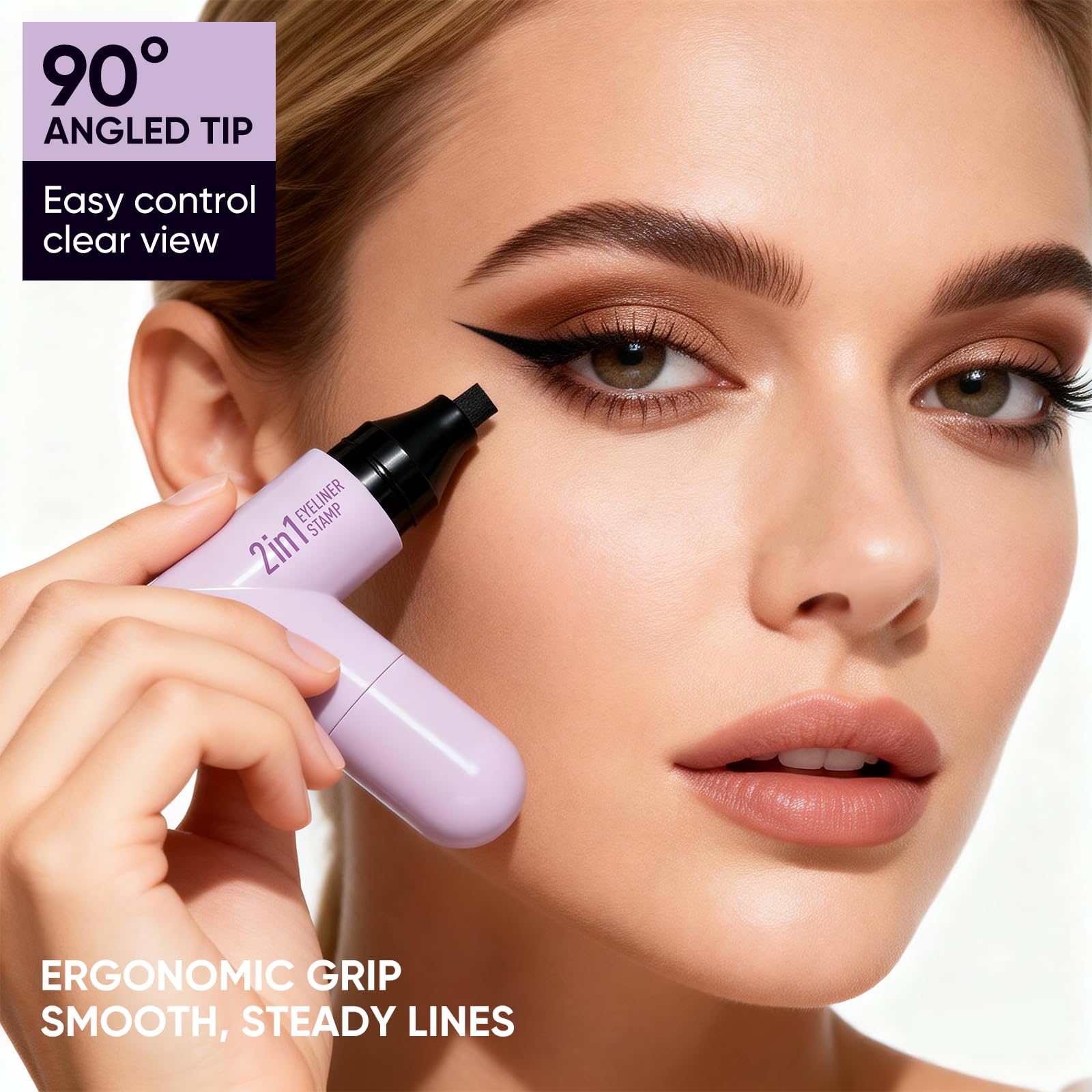 2CHILL dual-ended winged eyeliner stamp for left and right eyes