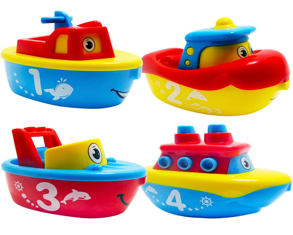 3 Bees & Me magnetic bath boat set in bright colors for imaginative play.