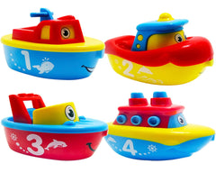 3 Bees & Me magnetic bath boat set in bright colors for imaginative play.