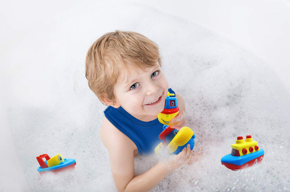3 Bees & Me educational bath toy promotes numbers while splashing.
