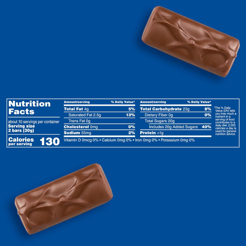 3 Musketeers Fun Size bar unwrapped, showing fluffy center and milk chocolate coating
