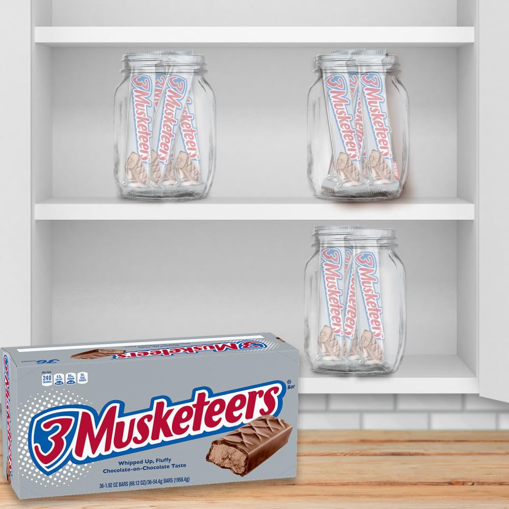 Holiday gift-ready 3 Musketeers candy for stocking stuffers and gifts.
