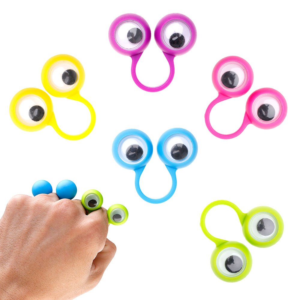 3 Otters googly eyes rings add movable eye accents to games