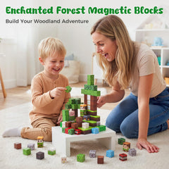 3 otters magnetic tiles for forest builds—strong magnets enable sturdy structures.