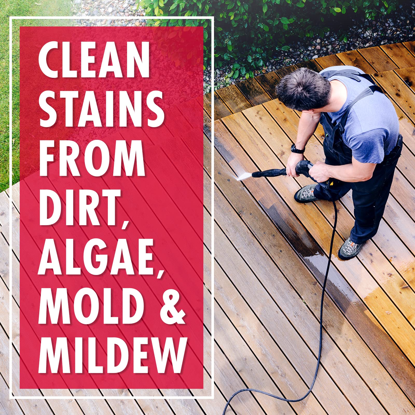 30 SECONDS Outdoor Cleaner on canvas and plastic surfaces.