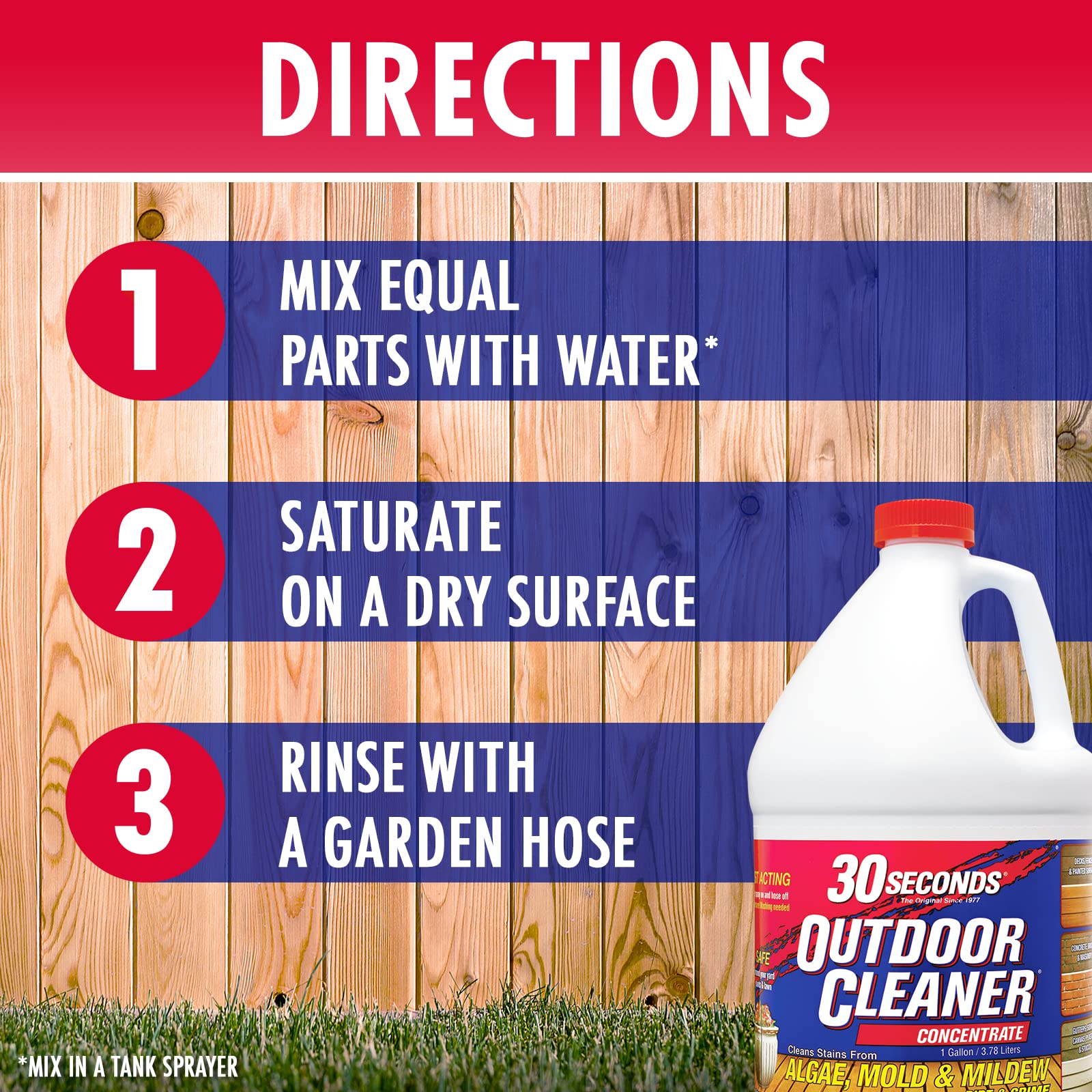 30 SECONDS Outdoor Cleaner used on gutters and siding for bright results.