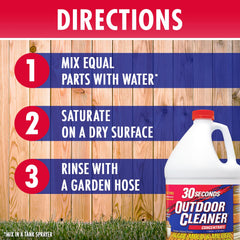 30 SECONDS Outdoor Cleaner used on gutters and siding for bright results.