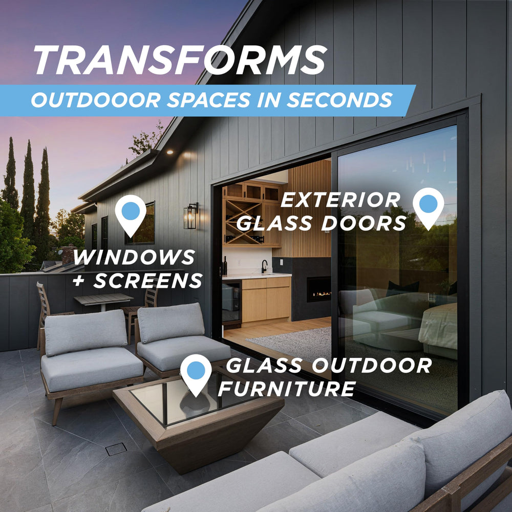 30 SECONDS cleaner on fiberglass surfaces for a refreshed outdoor look