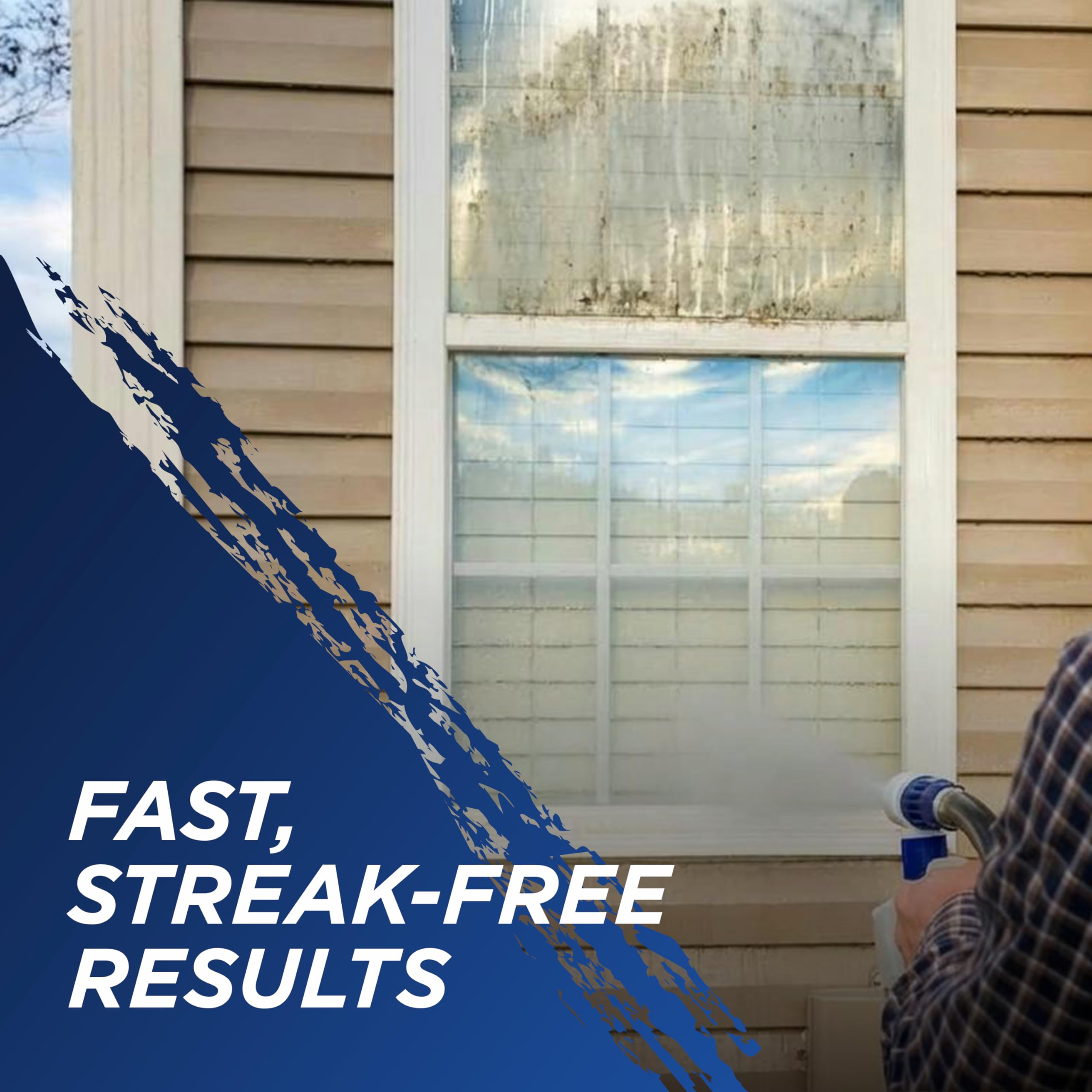 30 SECONDS Outdoor Window & Screen Cleaner on windows for streak-free clarity