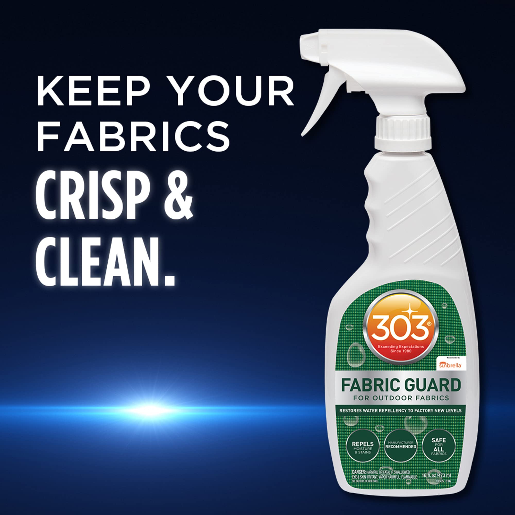 303 Products Fabric Guard fabric protection helps repel moisture and stains on outdoor textiles