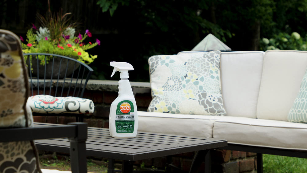303 Products Fabric Guard outdoor fabrics use protects seating and cushions