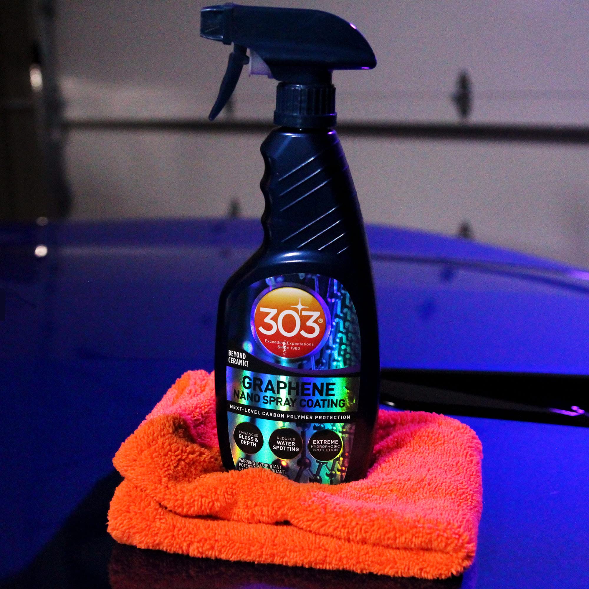 Microfiber wipe used to buff after applying Graphene Nano Spray Coating