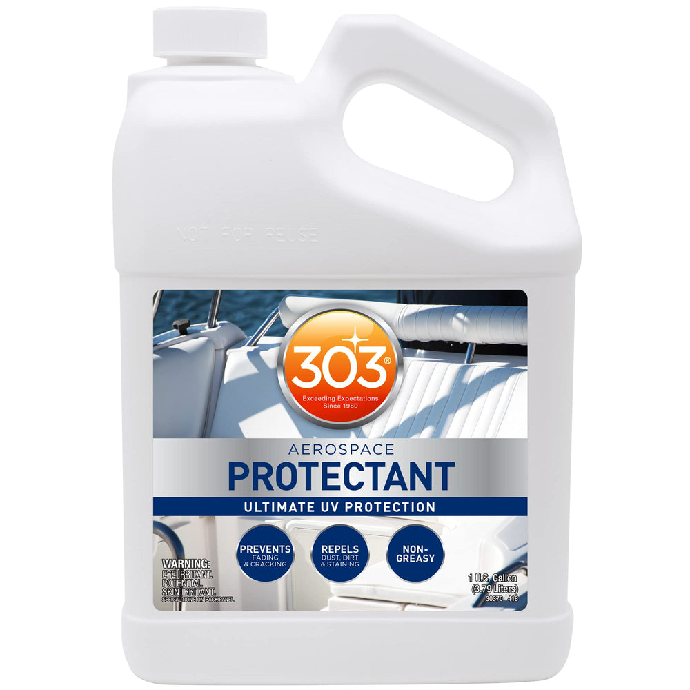 The 303 Products Marine Aerospace Protectant spray bottle ready for marine use.