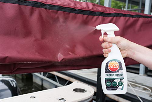 303 Marine Fabric Guard helps restore factory-new repellency on treated fabrics