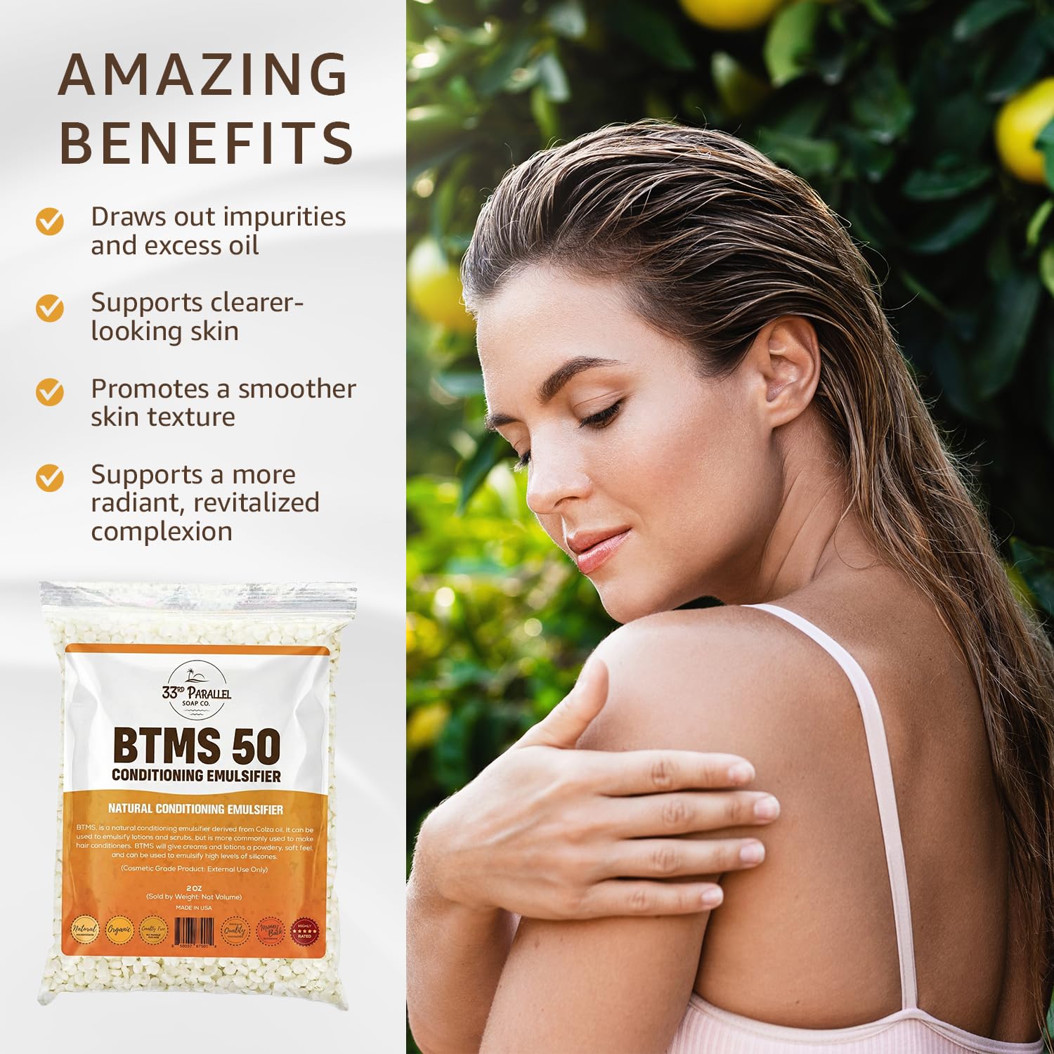BTMS 50 premium cosmetic grade ingredient enhances conditioning