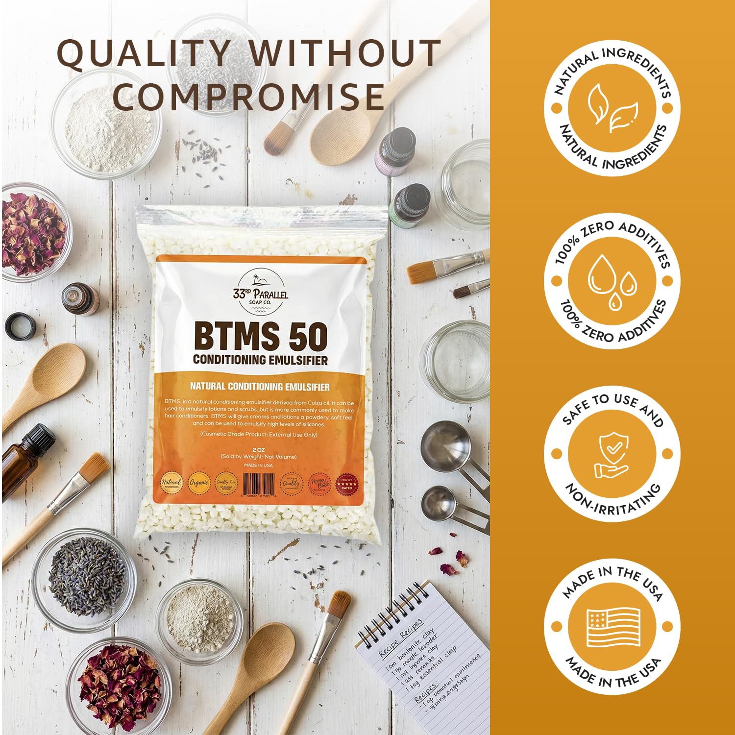 BTMS 50 used in body lotions for soft skin