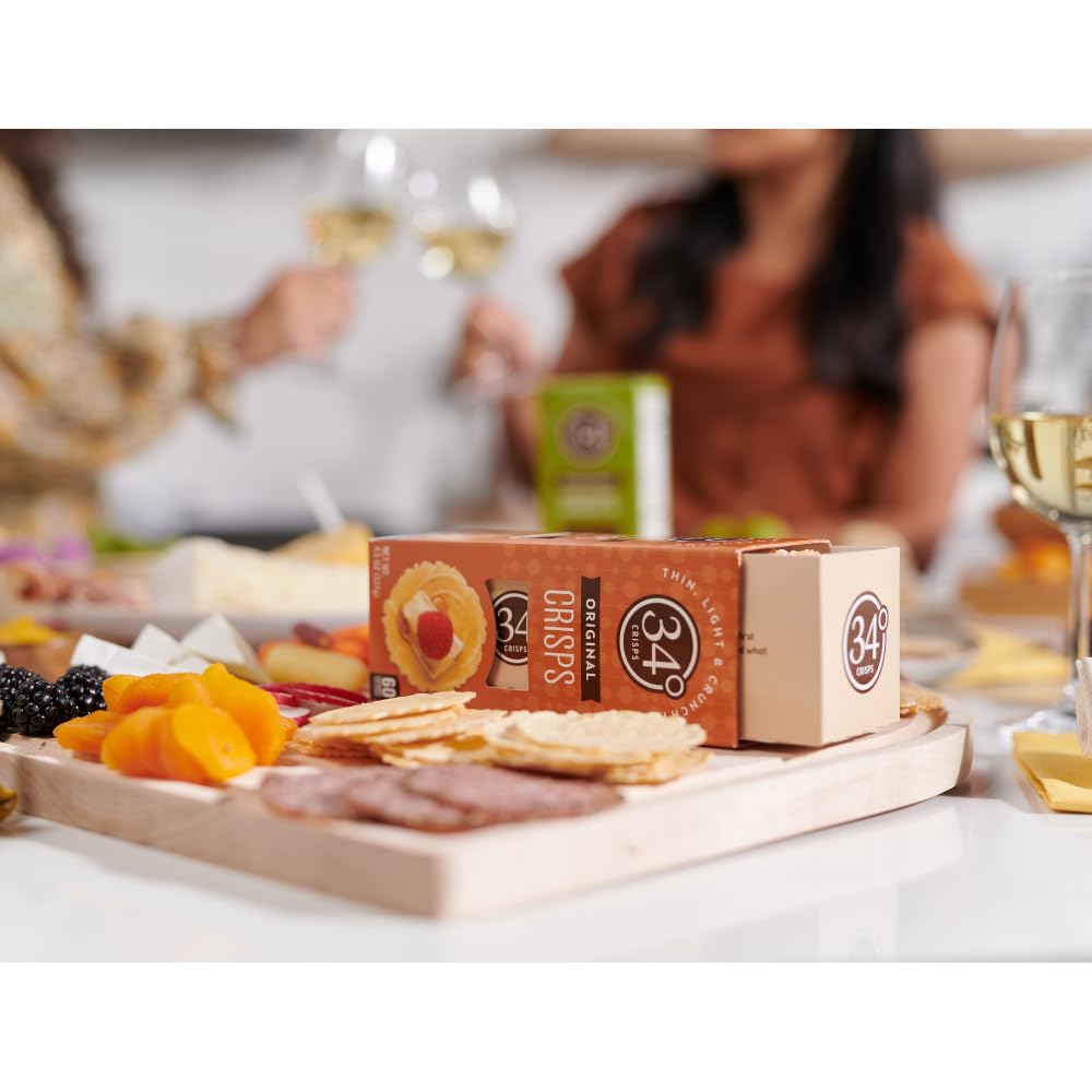 34 Degrees Original Crisps served with cheese and charcuterie for a refined pairing.