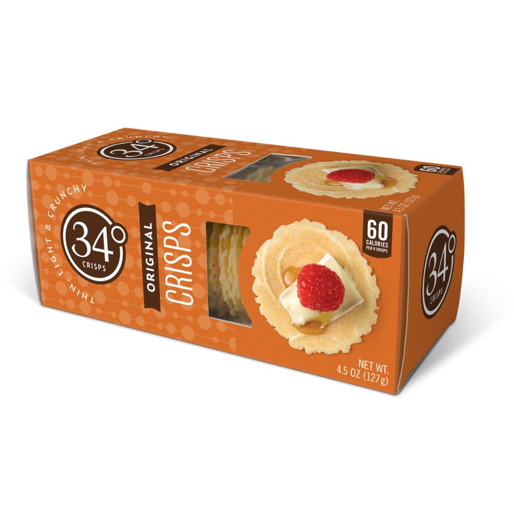 Closeup of 34 Degrees Original Crisps revealing ultra-thin crisp texture.