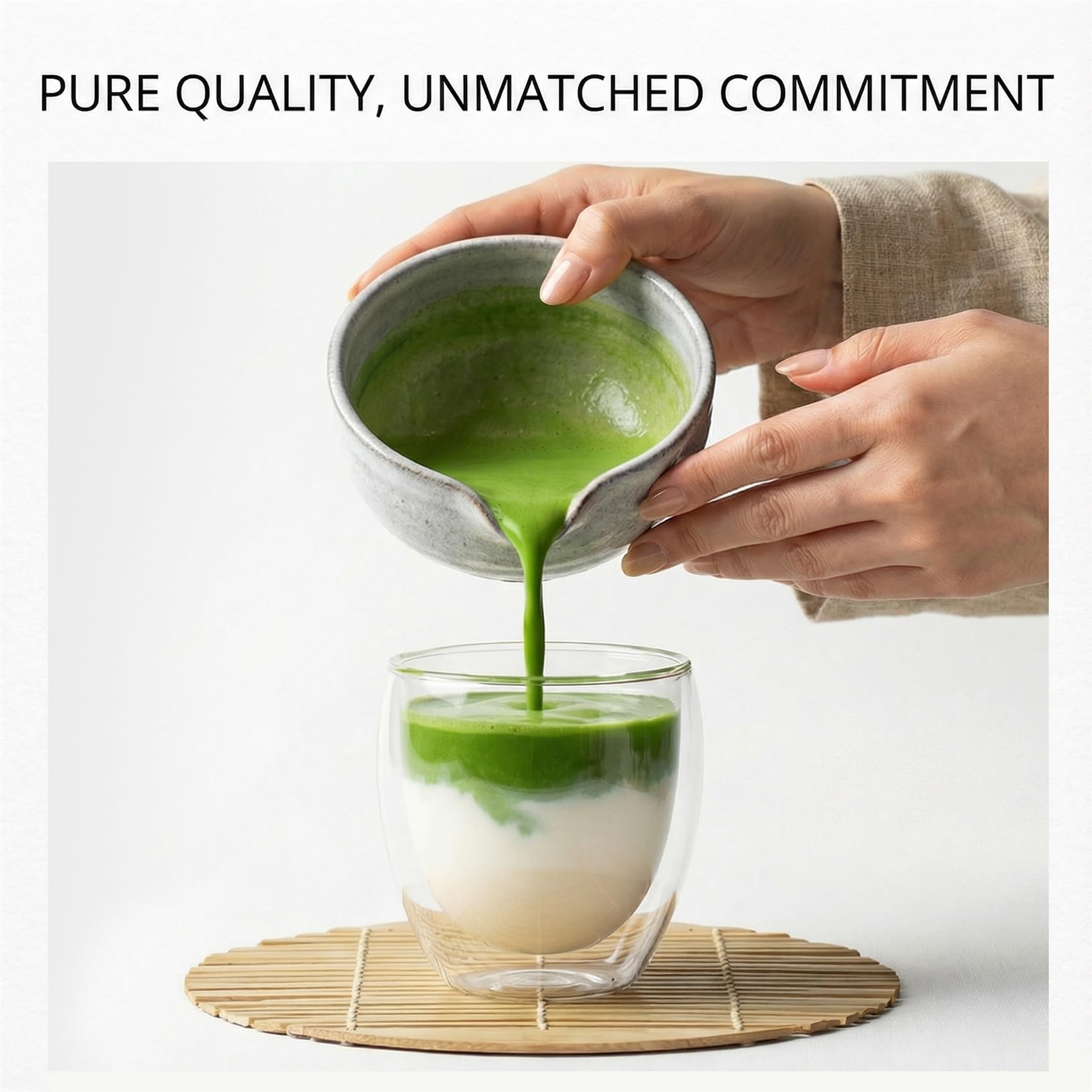 USDA Organic certification badge on 35°N MATCHA, additive-free