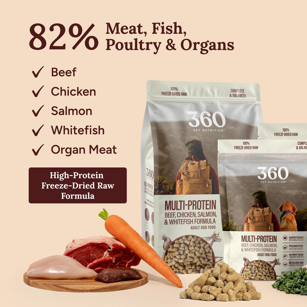 360 Pet Nutrition grain-free formula with no fillers for clean, protein-focused nutrition