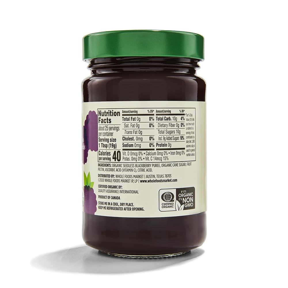 17-ounce jar with seedless blackberry conserve for smooth spreading
