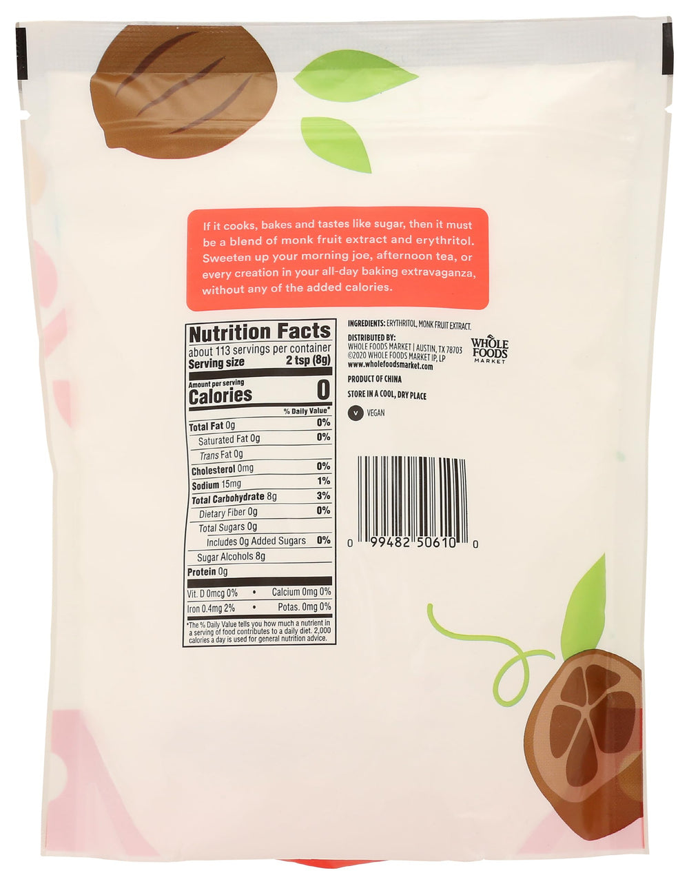 365 by Whole Foods Market package front showing natural sugar substitute.