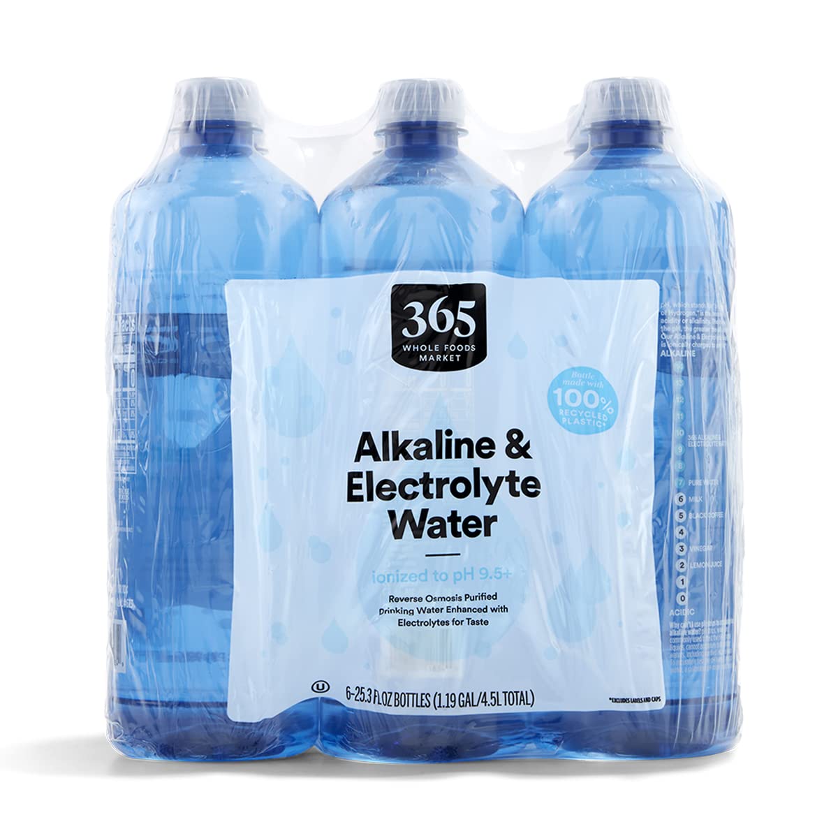 365 by Whole Foods Market alkaline water bottle front view for everyday hydration