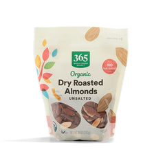 365 by Whole Foods Market organic dry roasted almonds in a resealable bag for on-the-go snacking