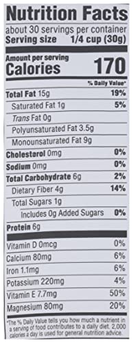 Open resealable bag of 365 almonds preserving freshness for later use