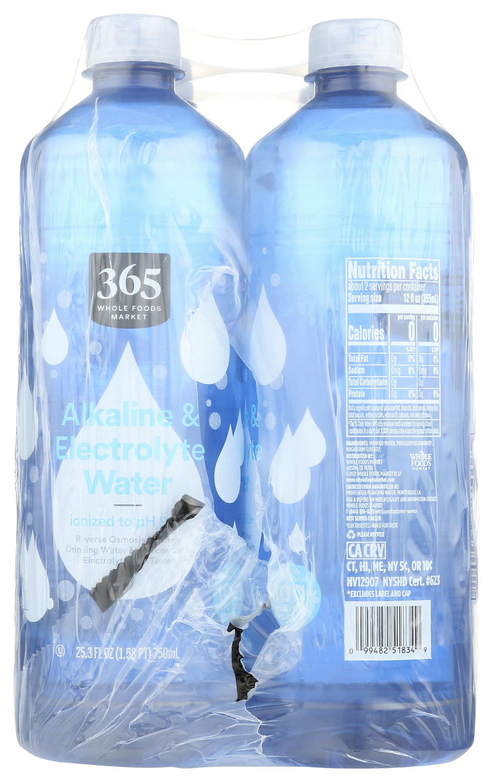 365 by Whole Foods Market bottle pours into glass for refreshing hydration on demand