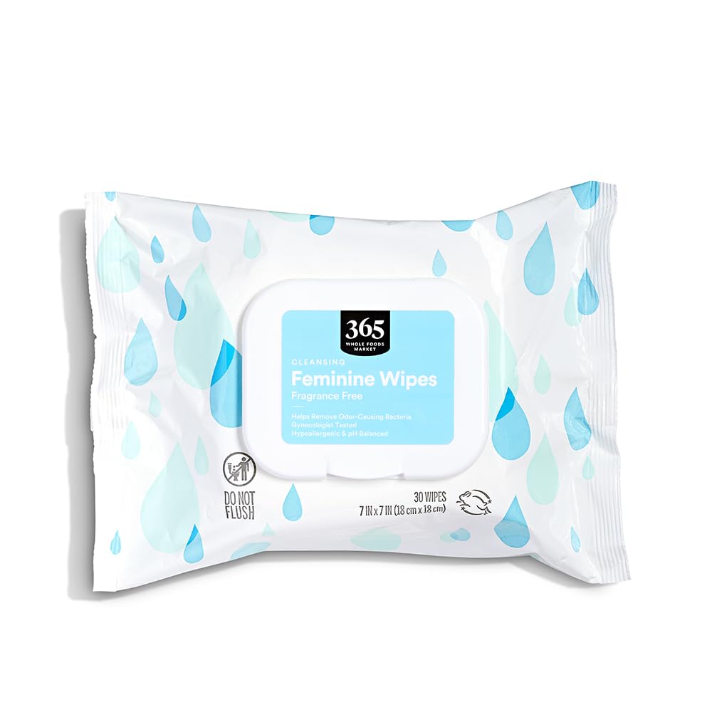 365 by Whole Foods Market cleansing feminine wipes, fragrance-free, gentle for daily use