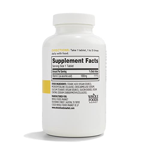 High potency Vitamin C 1000mg tablets for vegan daily routine