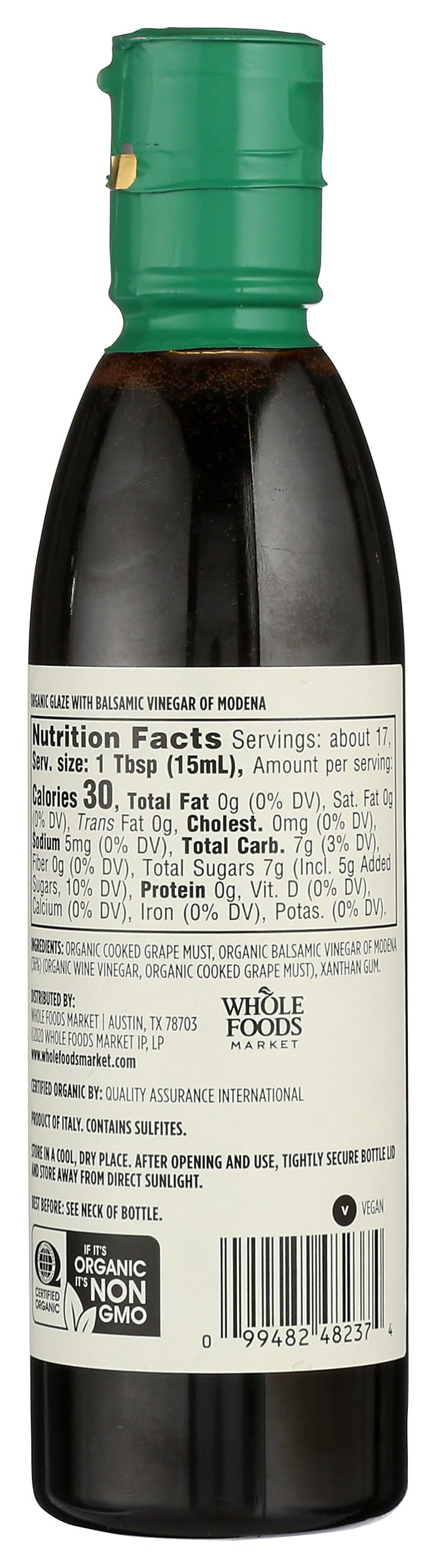 365 by Whole Foods Market Organic Balsamic Glaze pour showing rich glossy drizzle