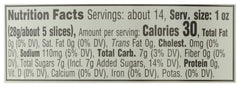 365 by Whole Foods Market Organic Bread and Butter Pickles label closeup showing organic certification and kosher status