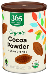365 by Whole Foods Market cocoa powder pour shows easy pour control for hot cocoa and batter