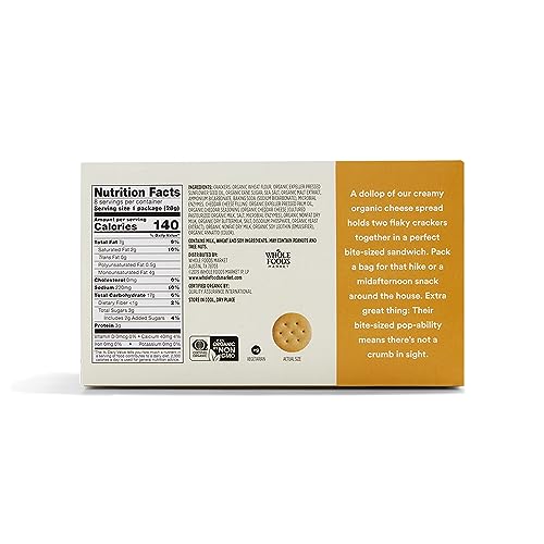 365 by Whole Foods Market crisp crackers with creamy cheddar filling, snack-ready.