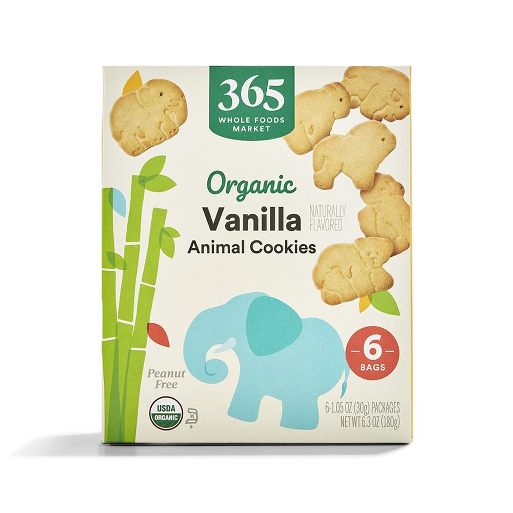 365 by Whole Foods Market vanilla animal cookies six-pack for quick kid-friendly snacks