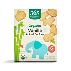 365 by Whole Foods Market vanilla animal cookies six-pack for quick kid-friendly snacks