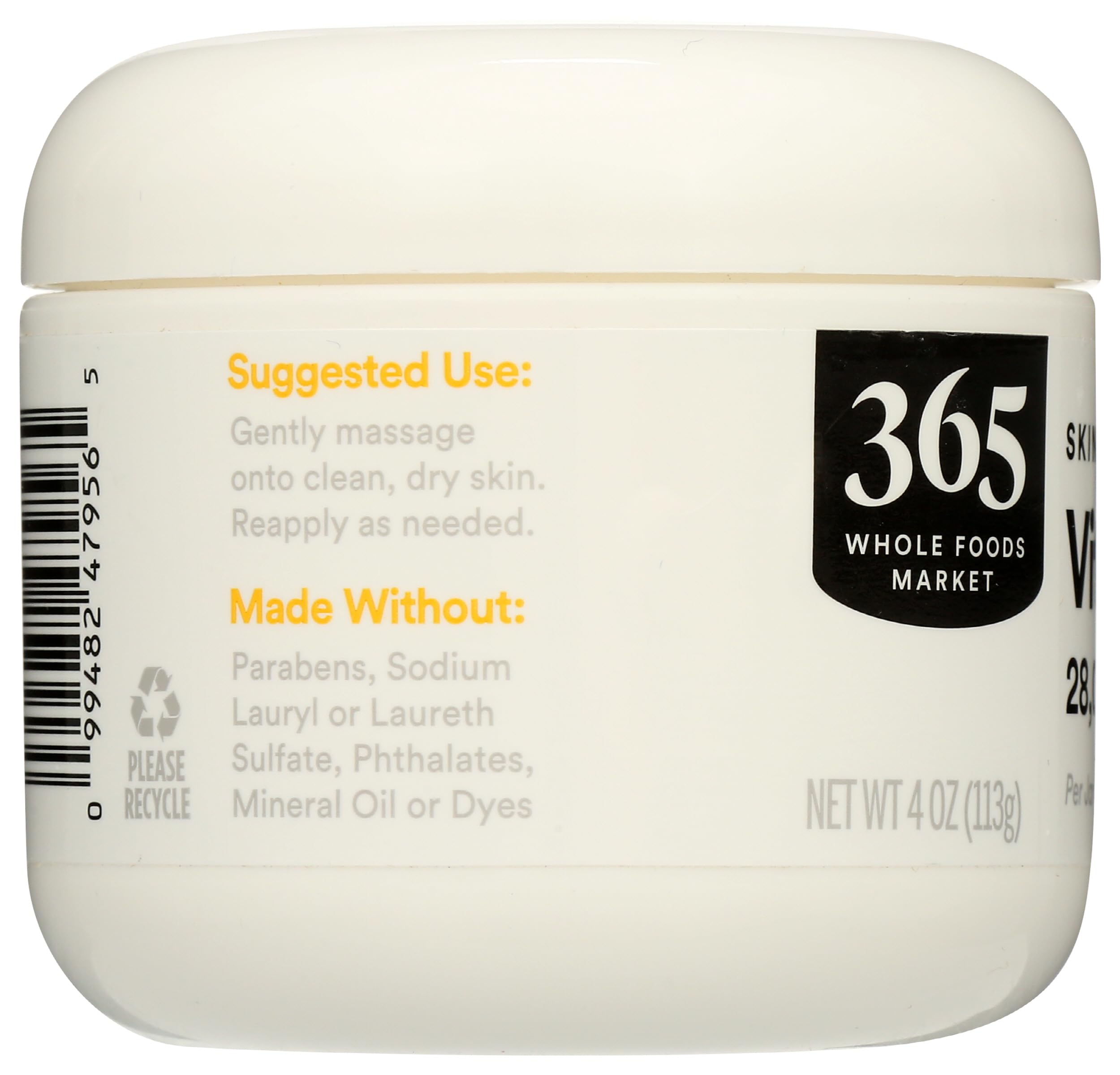 Packaging on store shelf, 365 Vitamin E Cream ready for routine.