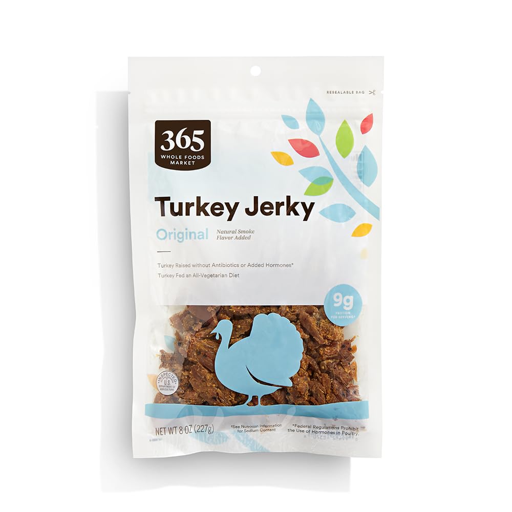 365 by Whole Foods Market Original Turkey Jerky front label with natural ingredients